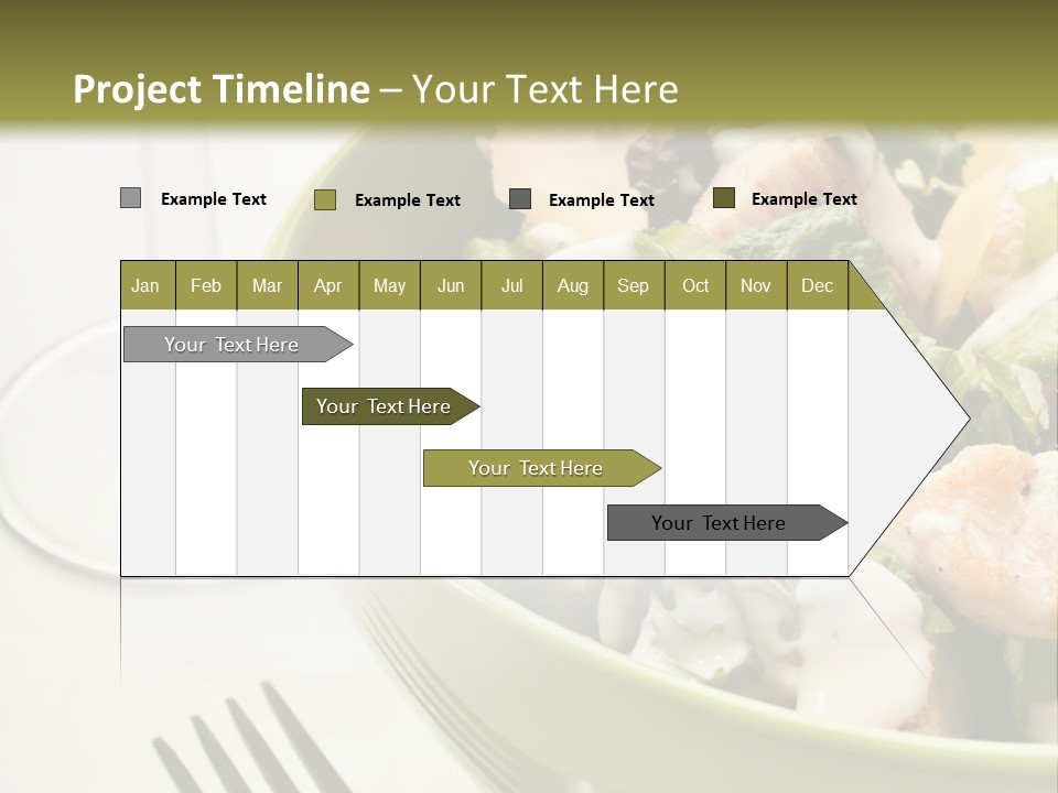 A Green Bowl Filled With Salad Next To A Glass Of Wine PowerPoint Template