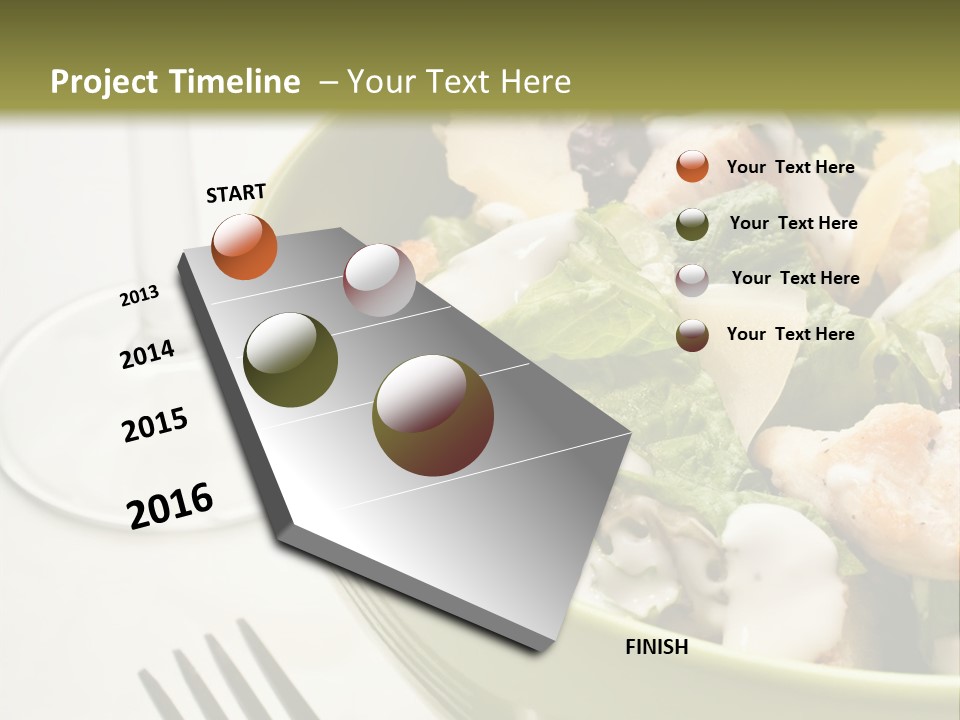 A Green Bowl Filled With Salad Next To A Glass Of Wine PowerPoint Template