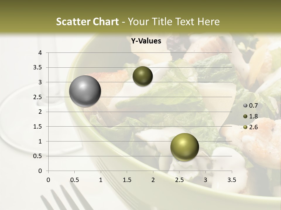 A Green Bowl Filled With Salad Next To A Glass Of Wine PowerPoint Template