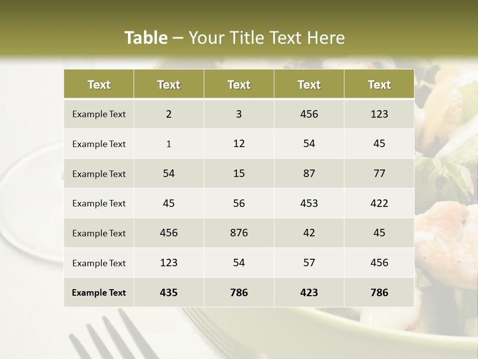 A Green Bowl Filled With Salad Next To A Glass Of Wine PowerPoint Template