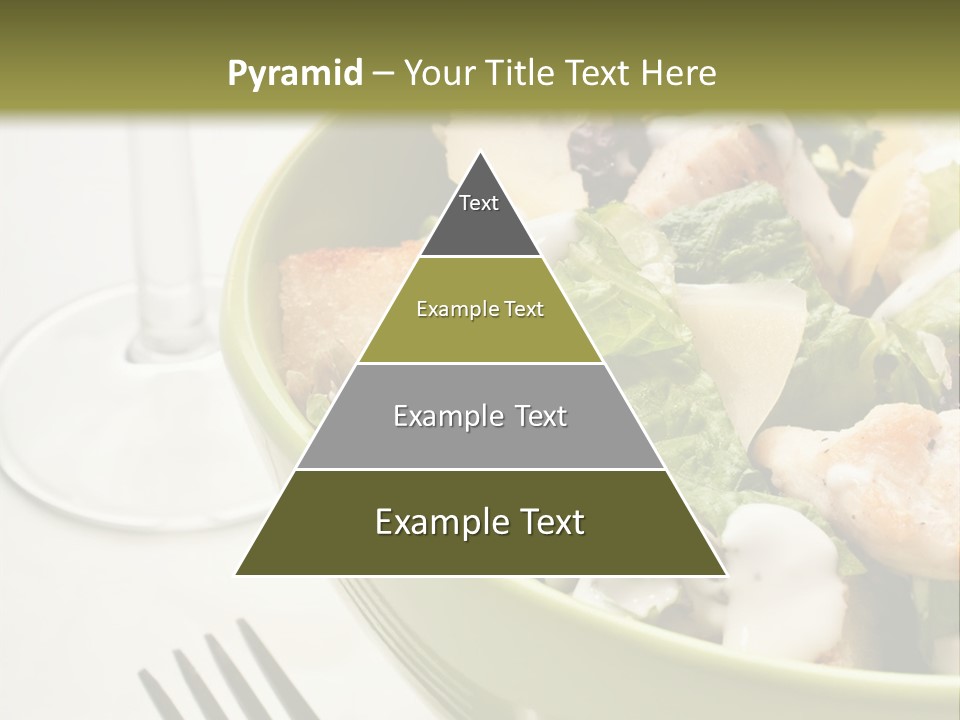A Green Bowl Filled With Salad Next To A Glass Of Wine PowerPoint Template
