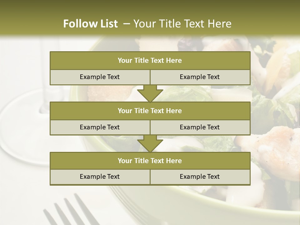 A Green Bowl Filled With Salad Next To A Glass Of Wine PowerPoint Template