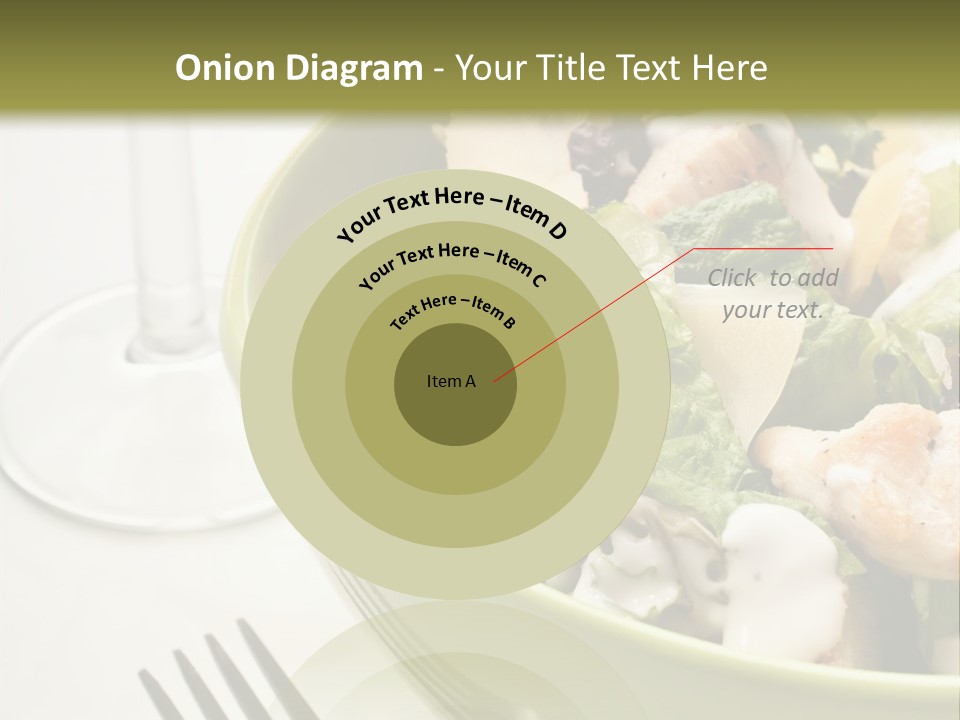 A Green Bowl Filled With Salad Next To A Glass Of Wine PowerPoint Template
