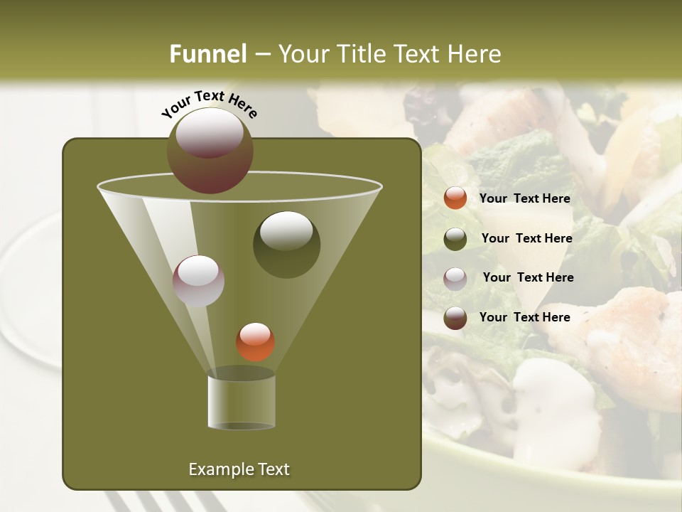 A Green Bowl Filled With Salad Next To A Glass Of Wine PowerPoint Template