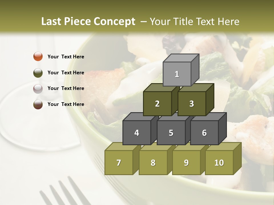 A Green Bowl Filled With Salad Next To A Glass Of Wine PowerPoint Template