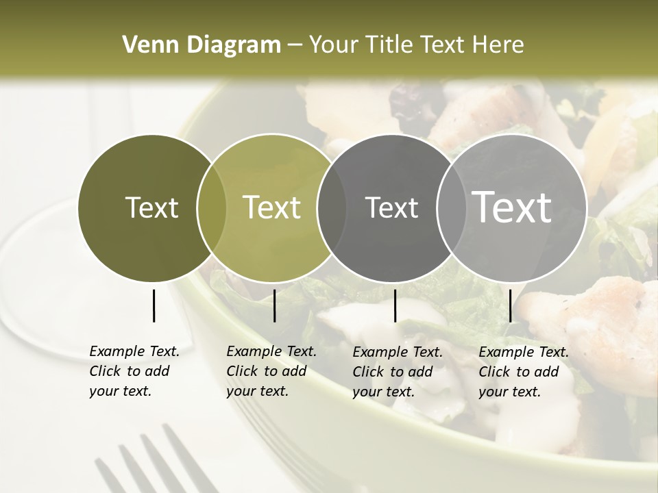 A Green Bowl Filled With Salad Next To A Glass Of Wine PowerPoint Template