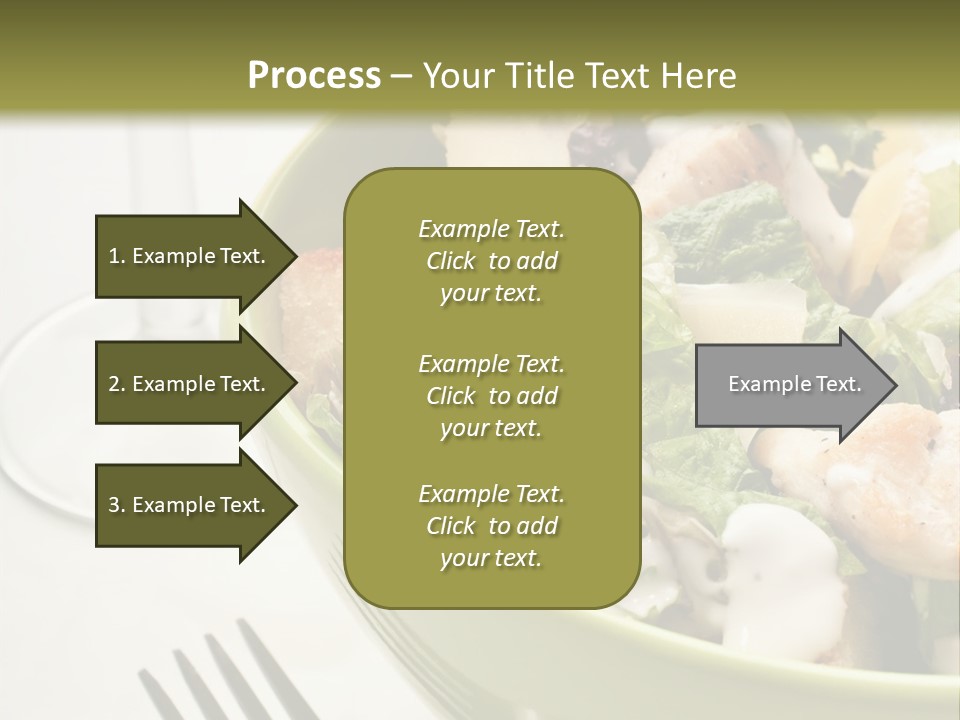 A Green Bowl Filled With Salad Next To A Glass Of Wine PowerPoint Template