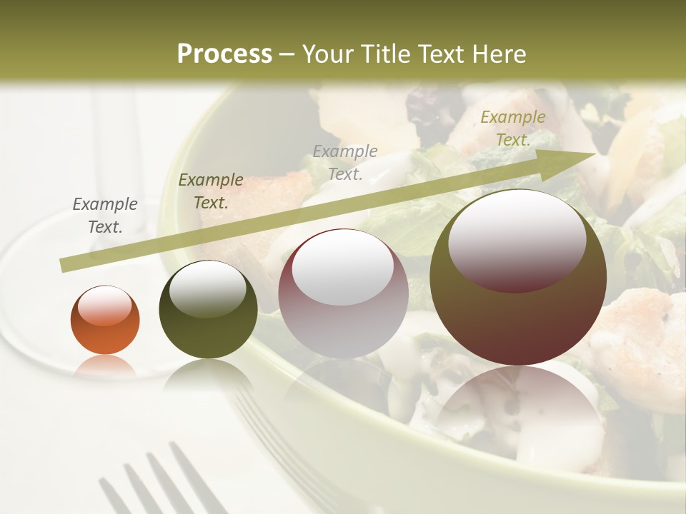 A Green Bowl Filled With Salad Next To A Glass Of Wine PowerPoint Template