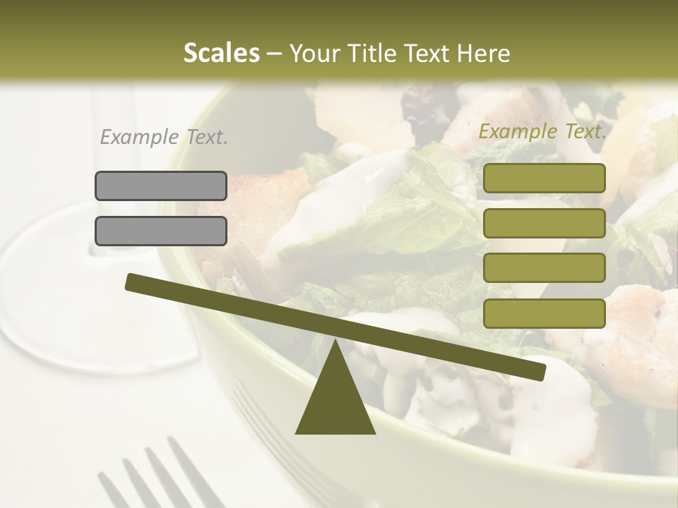 A Green Bowl Filled With Salad Next To A Glass Of Wine PowerPoint Template