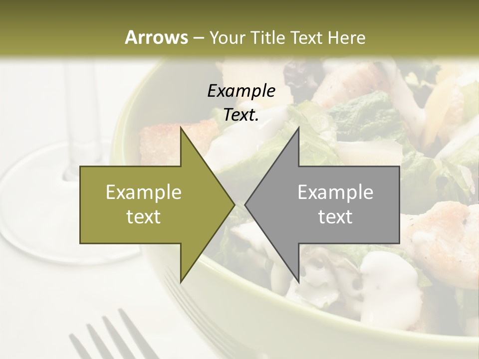A Green Bowl Filled With Salad Next To A Glass Of Wine PowerPoint Template