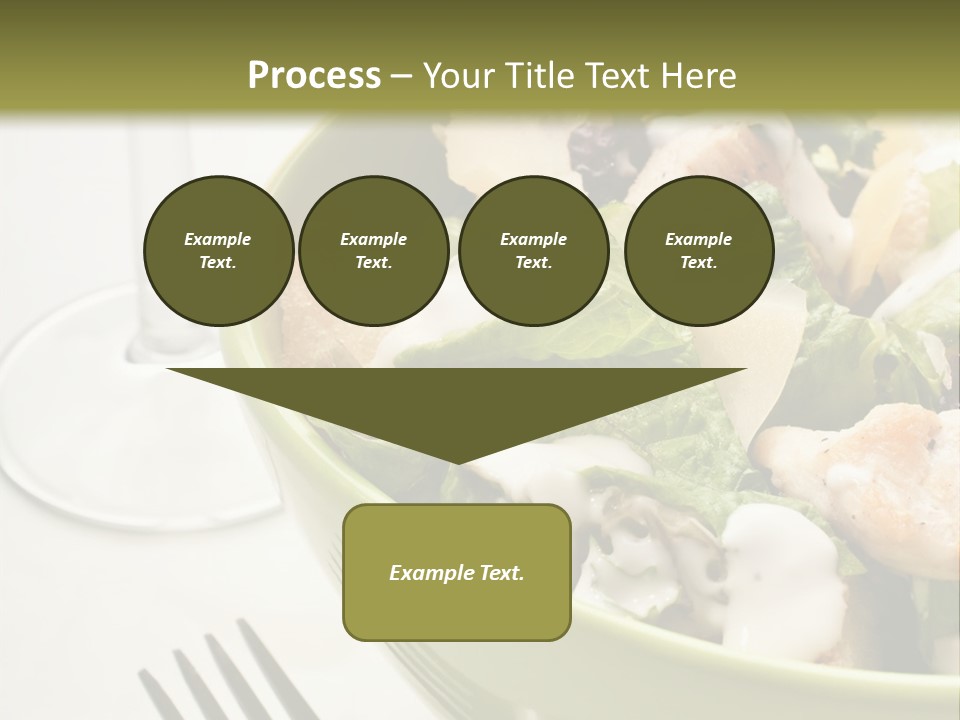 A Green Bowl Filled With Salad Next To A Glass Of Wine PowerPoint Template