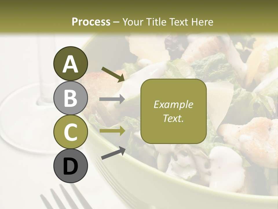 A Green Bowl Filled With Salad Next To A Glass Of Wine PowerPoint Template