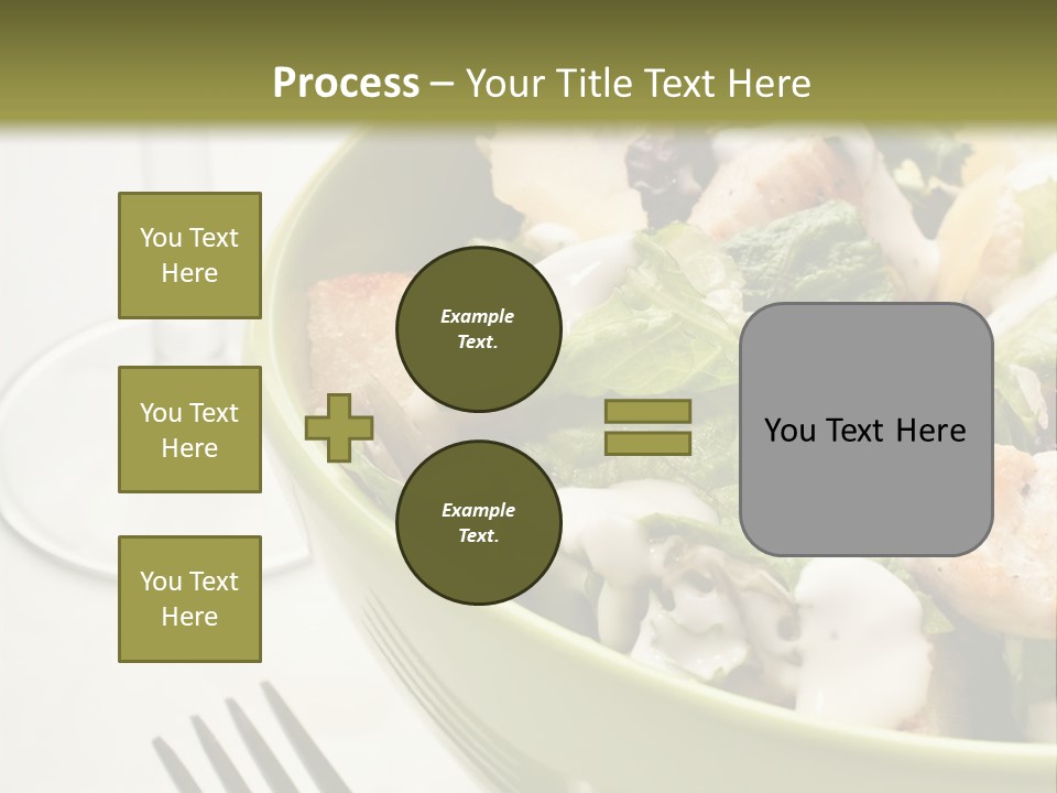 A Green Bowl Filled With Salad Next To A Glass Of Wine PowerPoint Template