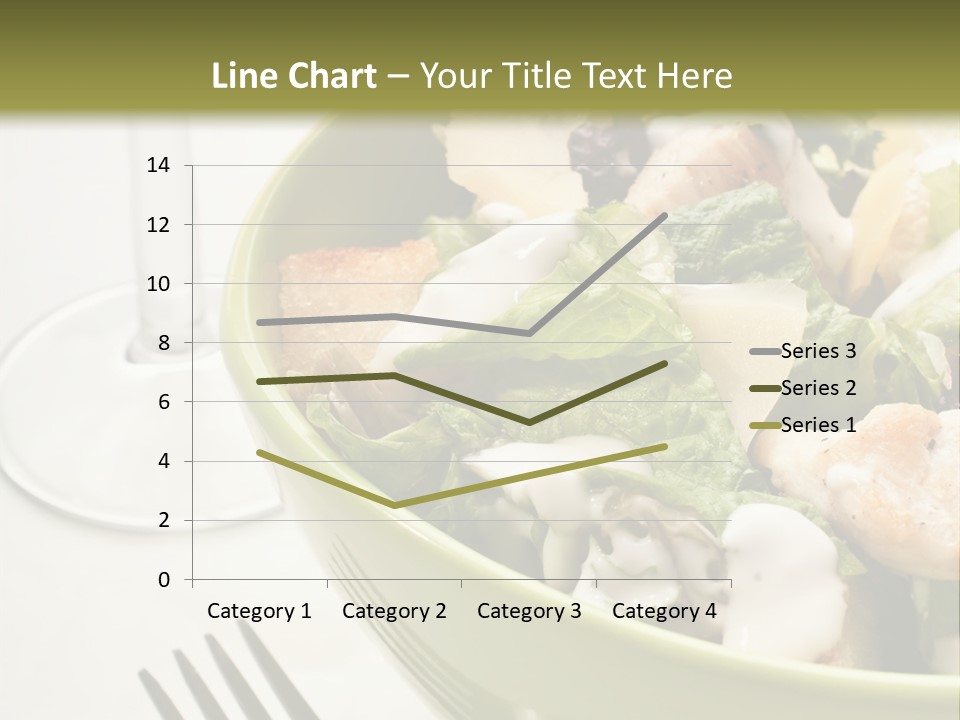 A Green Bowl Filled With Salad Next To A Glass Of Wine PowerPoint Template
