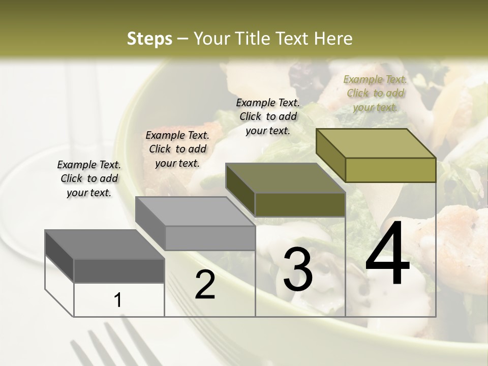 A Green Bowl Filled With Salad Next To A Glass Of Wine PowerPoint Template