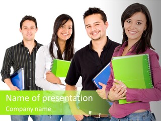 A Group Of People Standing Next To Each Other PowerPoint Template