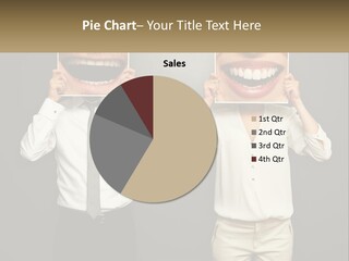 A Man And A Woman Holding Up A Picture Of Their Teeth PowerPoint Template