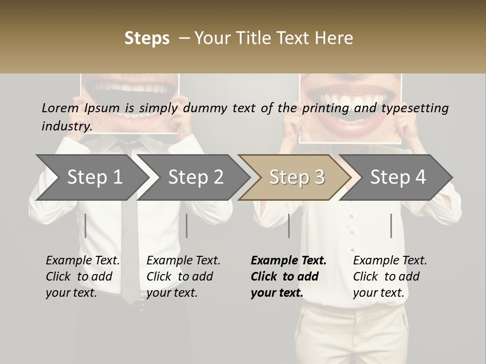 A Man And A Woman Holding Up A Picture Of Their Teeth PowerPoint Template