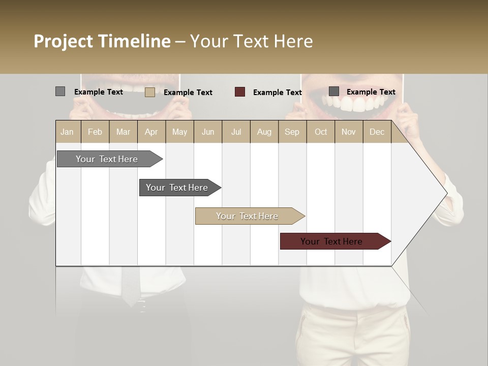 A Man And A Woman Holding Up A Picture Of Their Teeth PowerPoint Template