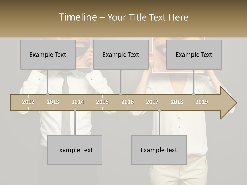 A Man And A Woman Holding Up A Picture Of Their Teeth PowerPoint Template