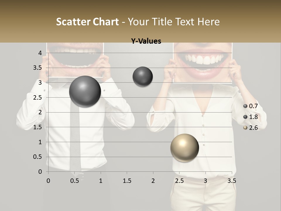 A Man And A Woman Holding Up A Picture Of Their Teeth PowerPoint Template