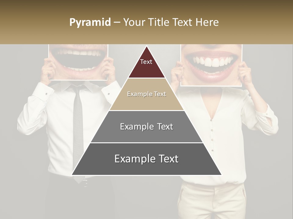 A Man And A Woman Holding Up A Picture Of Their Teeth PowerPoint Template