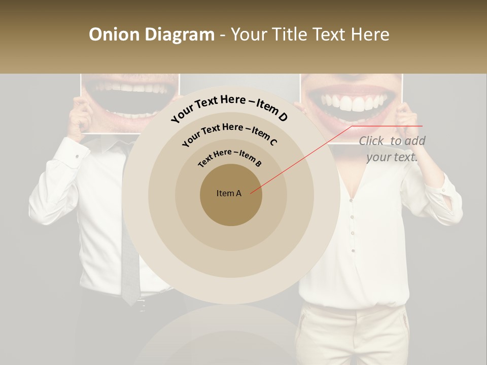 A Man And A Woman Holding Up A Picture Of Their Teeth PowerPoint Template