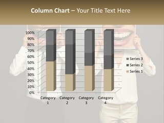 A Man And A Woman Holding Up A Picture Of Their Teeth PowerPoint Template