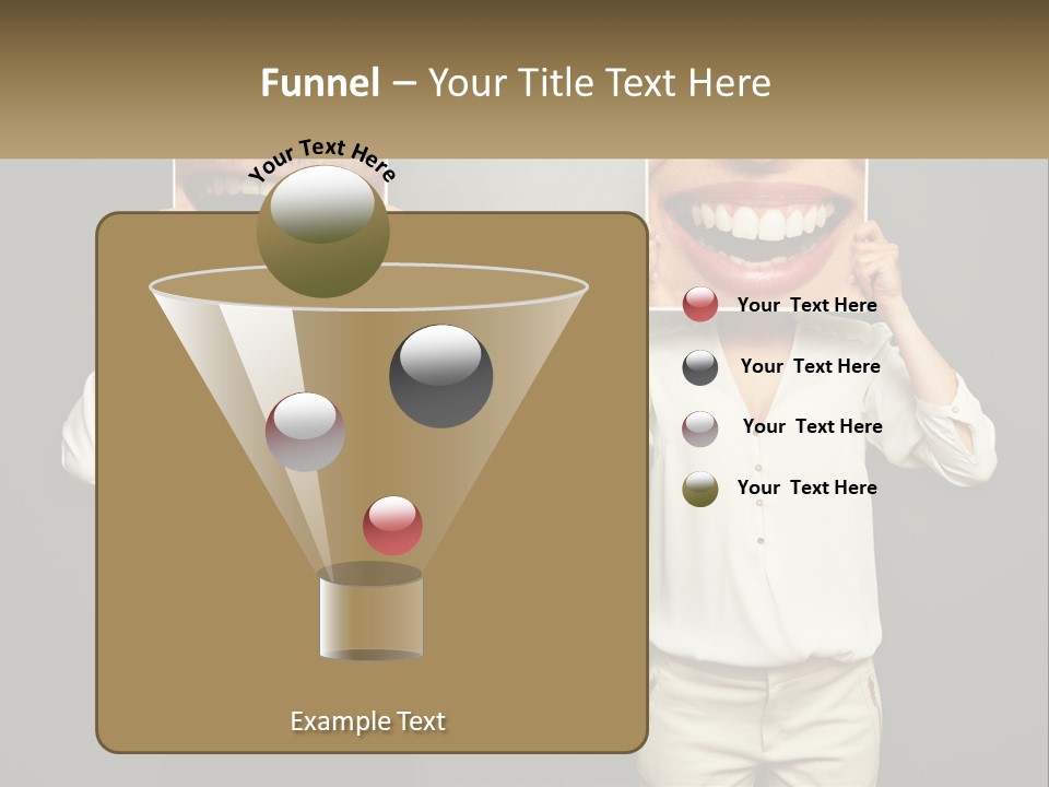 A Man And A Woman Holding Up A Picture Of Their Teeth PowerPoint Template