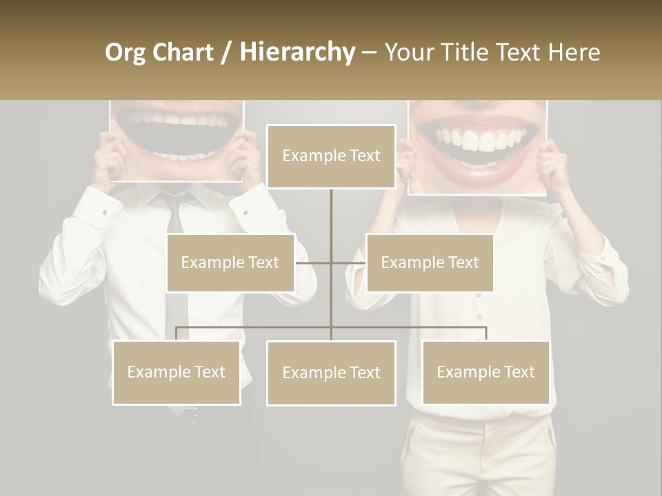 A Man And A Woman Holding Up A Picture Of Their Teeth PowerPoint Template