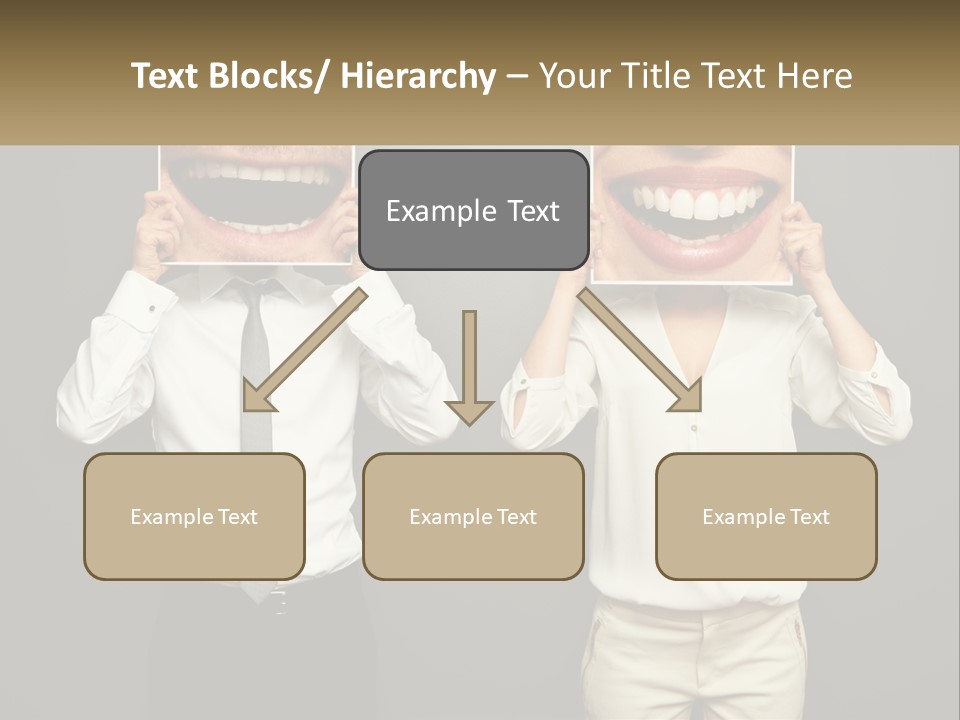 A Man And A Woman Holding Up A Picture Of Their Teeth PowerPoint Template