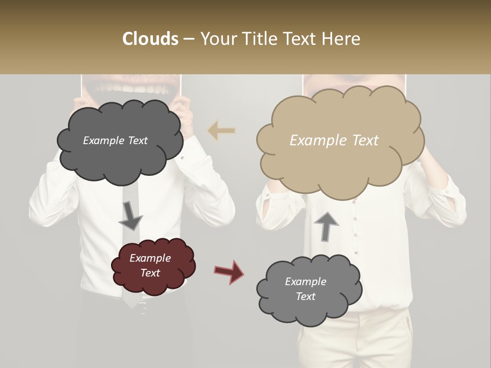 A Man And A Woman Holding Up A Picture Of Their Teeth PowerPoint Template