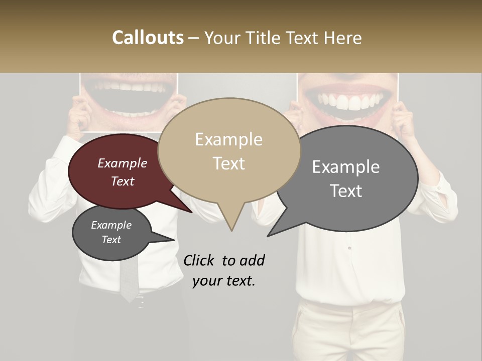 A Man And A Woman Holding Up A Picture Of Their Teeth PowerPoint Template