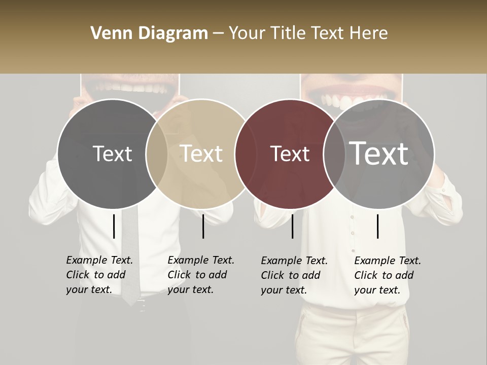 A Man And A Woman Holding Up A Picture Of Their Teeth PowerPoint Template