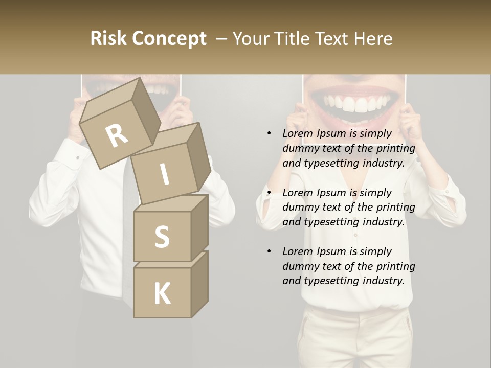 A Man And A Woman Holding Up A Picture Of Their Teeth PowerPoint Template