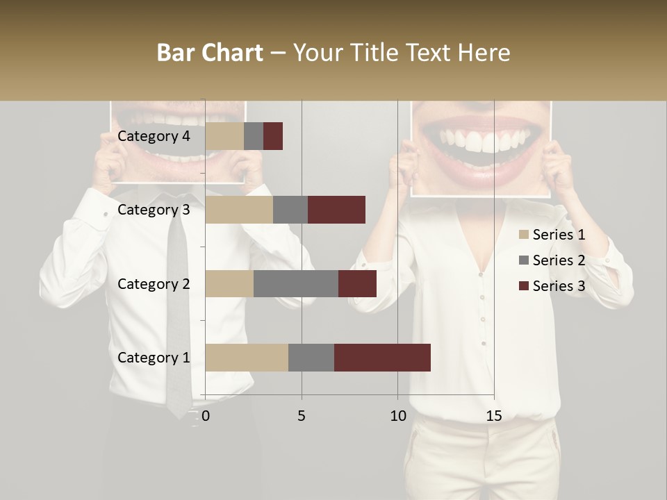 A Man And A Woman Holding Up A Picture Of Their Teeth PowerPoint Template
