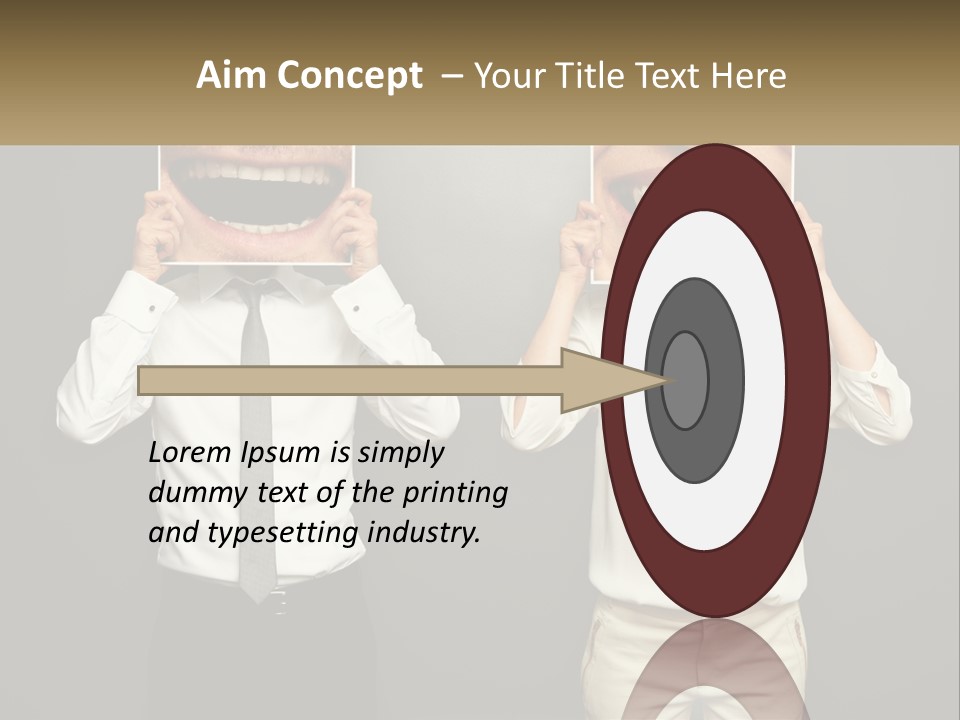 A Man And A Woman Holding Up A Picture Of Their Teeth PowerPoint Template