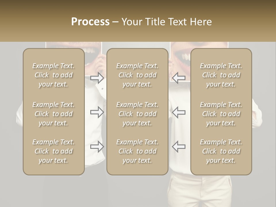 A Man And A Woman Holding Up A Picture Of Their Teeth PowerPoint Template