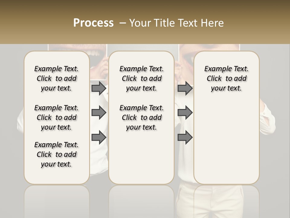 A Man And A Woman Holding Up A Picture Of Their Teeth PowerPoint Template