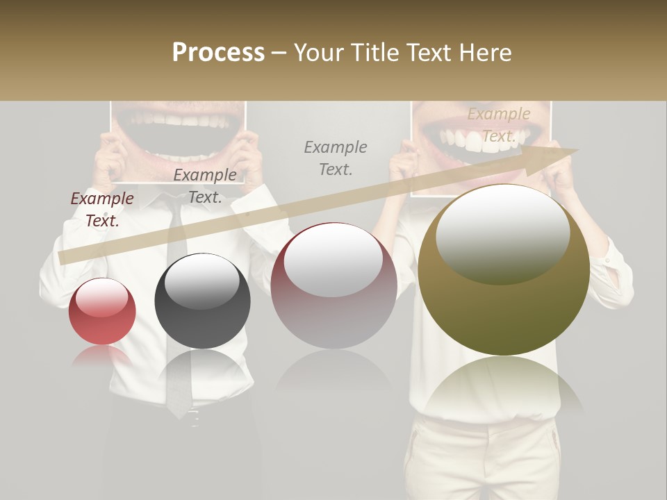 A Man And A Woman Holding Up A Picture Of Their Teeth PowerPoint Template