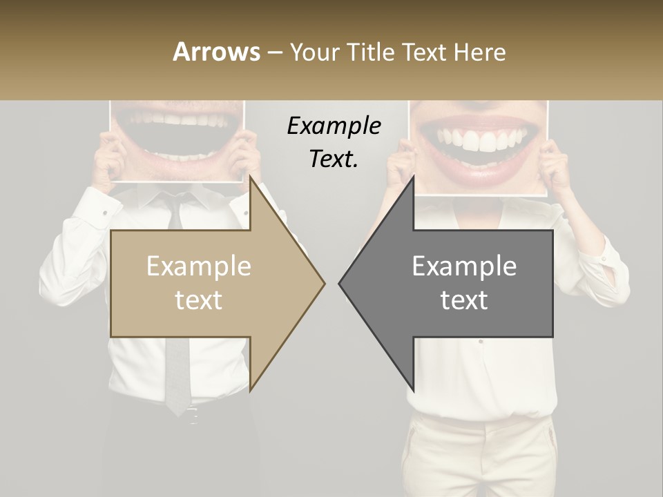 A Man And A Woman Holding Up A Picture Of Their Teeth PowerPoint Template