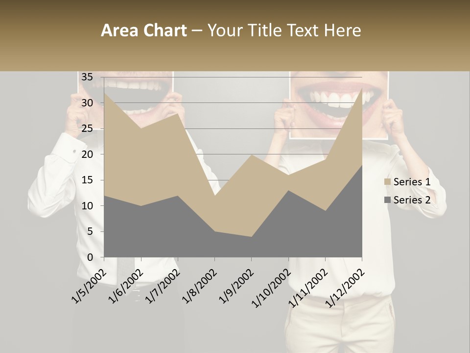 A Man And A Woman Holding Up A Picture Of Their Teeth PowerPoint Template