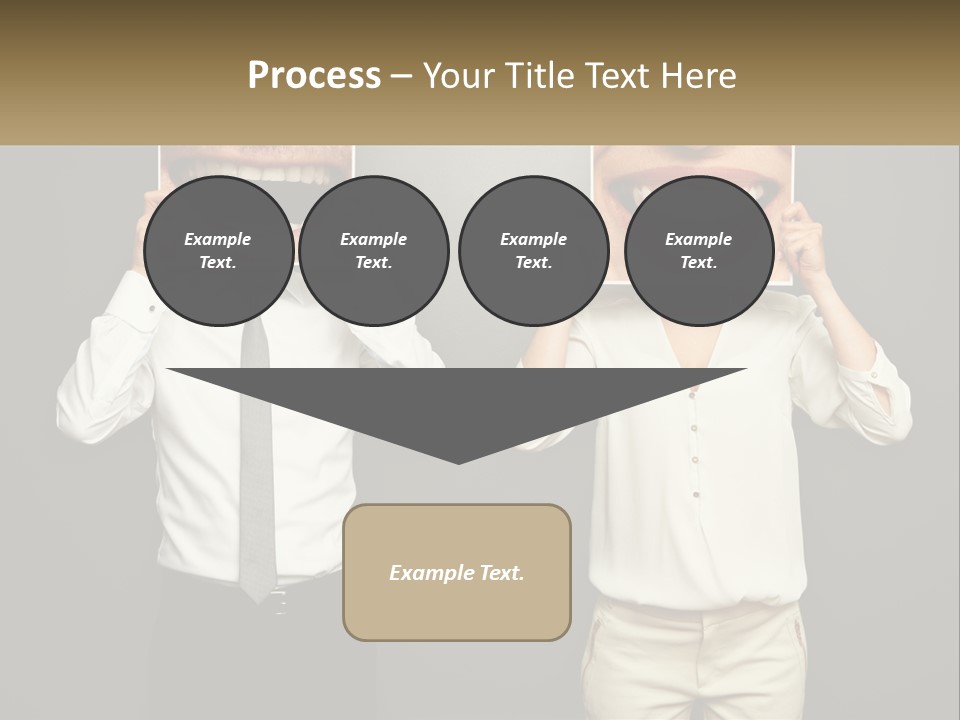 A Man And A Woman Holding Up A Picture Of Their Teeth PowerPoint Template
