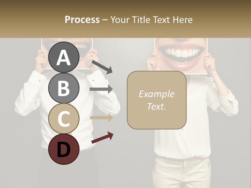 A Man And A Woman Holding Up A Picture Of Their Teeth PowerPoint Template