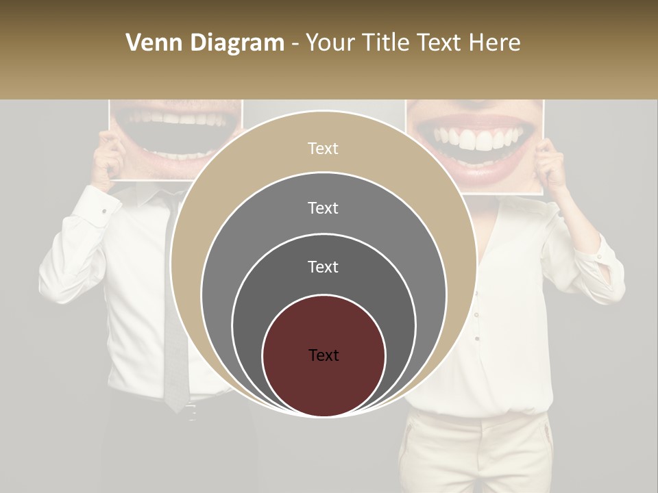 A Man And A Woman Holding Up A Picture Of Their Teeth PowerPoint Template