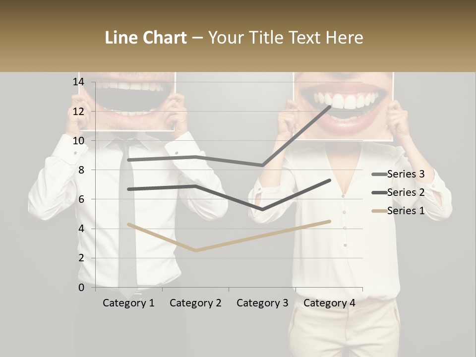 A Man And A Woman Holding Up A Picture Of Their Teeth PowerPoint Template