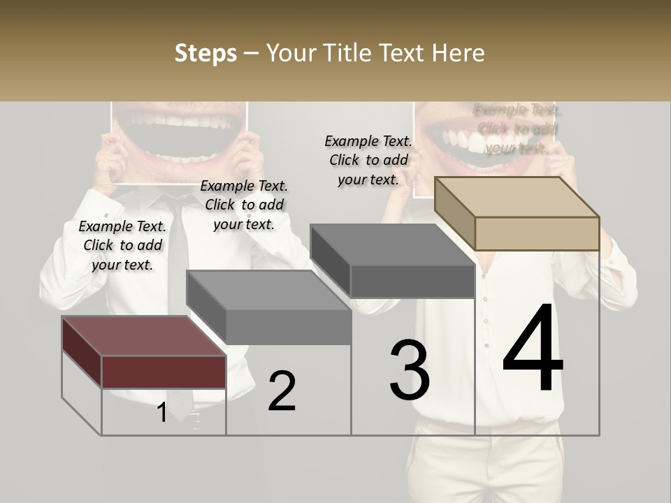 A Man And A Woman Holding Up A Picture Of Their Teeth PowerPoint Template