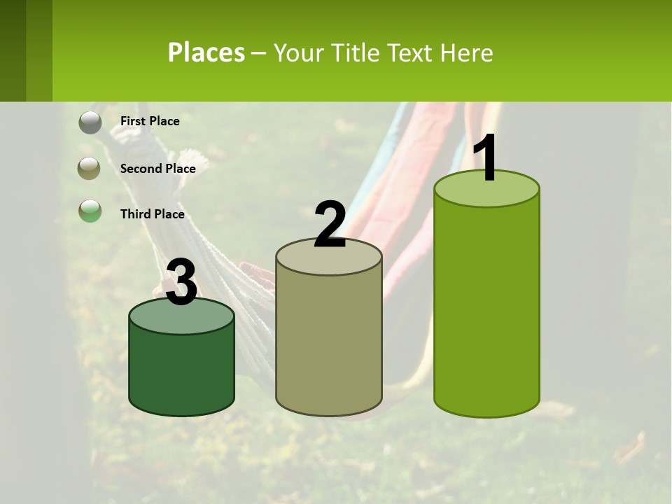 A Colorful Hammock Hanging From A Tree In A Park PowerPoint Template