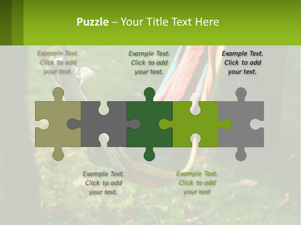 A Colorful Hammock Hanging From A Tree In A Park PowerPoint Template