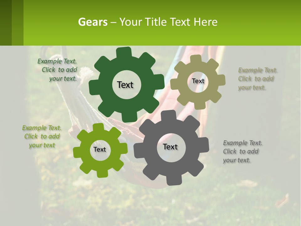 A Colorful Hammock Hanging From A Tree In A Park PowerPoint Template